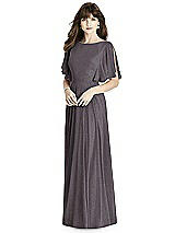 Front View Thumbnail - Stormy Silver After Six Shimmer Bridesmaid Dress 6778LS
