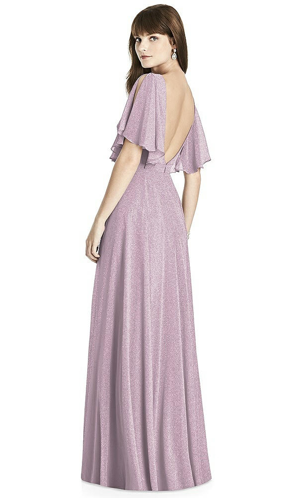 Back View - Suede Rose Silver After Six Shimmer Bridesmaid Dress 6778LS