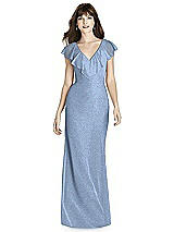 Front View Thumbnail - Cloudy Silver After Six Shimmer Bridesmaid Dress 6779LS