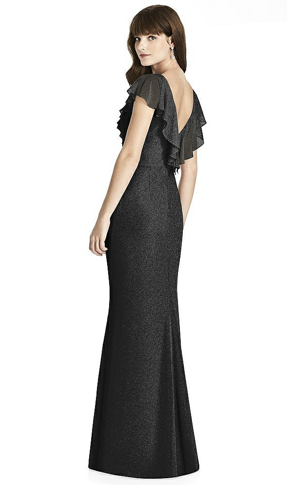 Back View - Black Silver After Six Shimmer Bridesmaid Dress 6779LS
