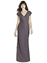 Front View Thumbnail - Stormy Silver After Six Shimmer Bridesmaid Dress 6779LS