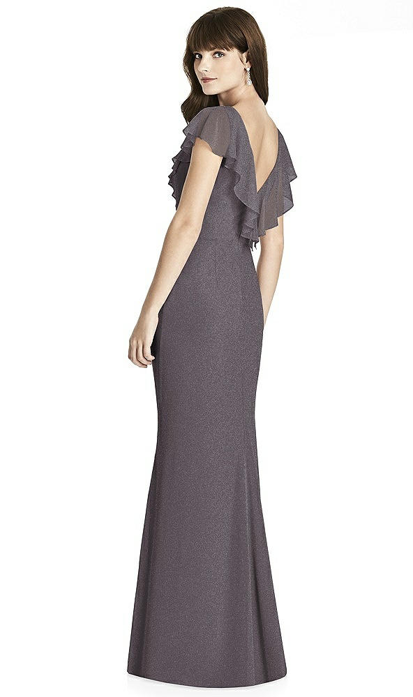 Back View - Stormy Silver After Six Shimmer Bridesmaid Dress 6779LS