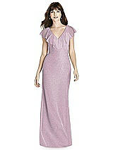 Front View Thumbnail - Suede Rose Silver After Six Shimmer Bridesmaid Dress 6779LS