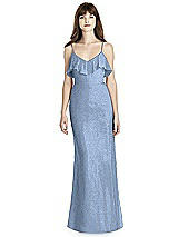 Front View Thumbnail - Cloudy Silver After Six Shimmer Bridesmaid Dress 6780LS