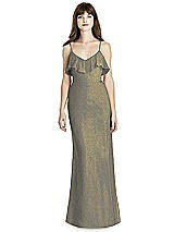 Front View Thumbnail - Mocha Gold After Six Shimmer Bridesmaid Dress 6780LS