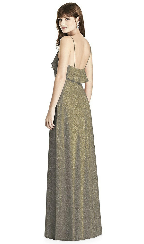 Back View - Mocha Gold After Six Shimmer Bridesmaid Dress 6780LS