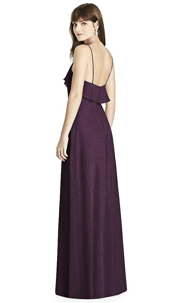 Back View - Aubergine Silver After Six Shimmer Bridesmaid Dress 6780LS