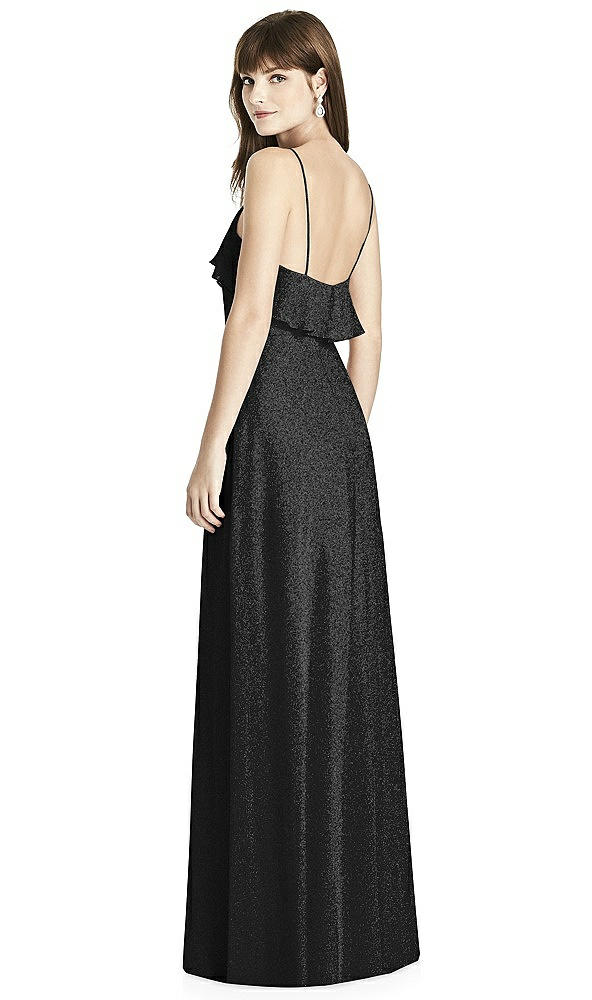 Back View - Black Silver After Six Shimmer Bridesmaid Dress 6780LS