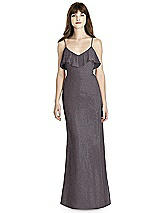 Front View Thumbnail - Stormy Silver After Six Shimmer Bridesmaid Dress 6780LS