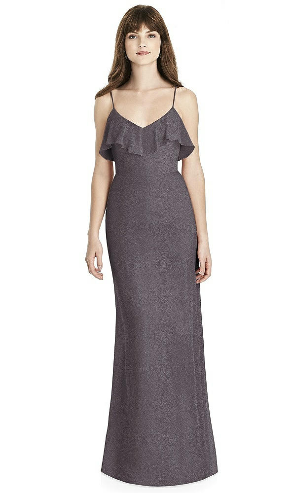 Front View - Stormy Silver After Six Shimmer Bridesmaid Dress 6780LS