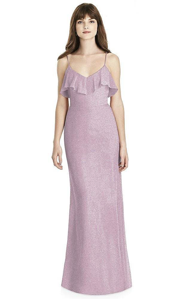 Front View - Suede Rose Silver After Six Shimmer Bridesmaid Dress 6780LS