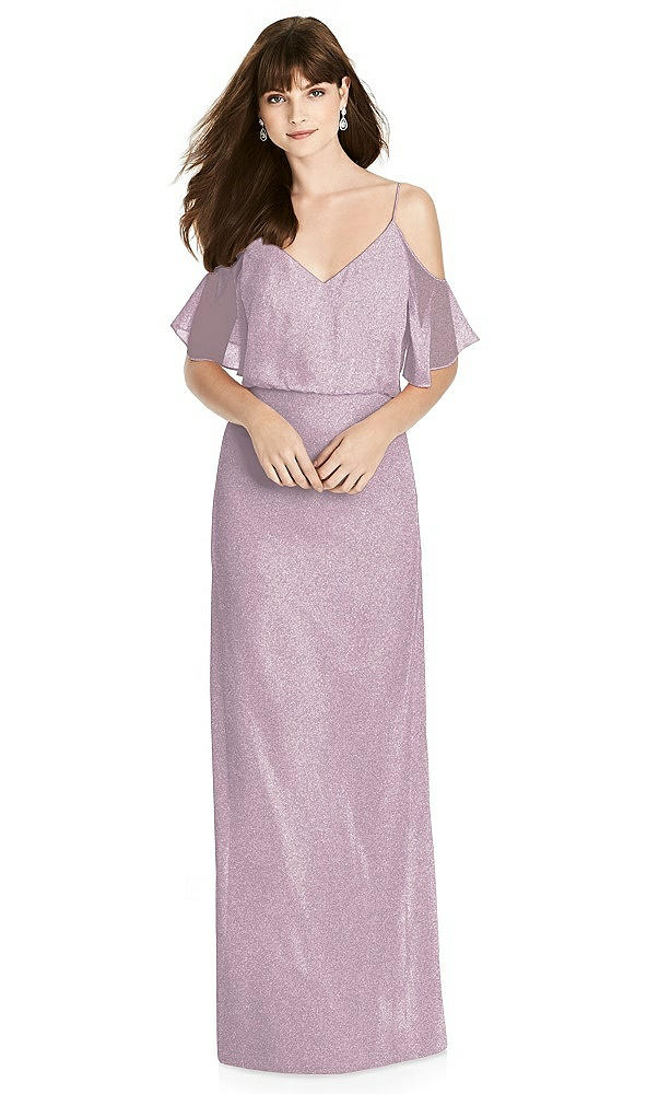 Front View - Suede Rose Silver After Six Shimmer Bridesmaid Dress 6781LS