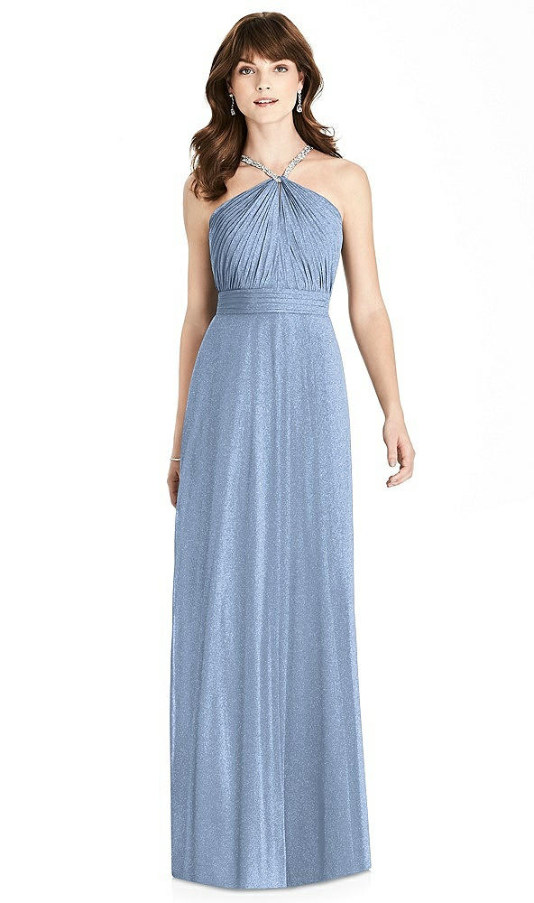 Front View - Cloudy Silver After Six Shimmer Bridesmaid Dress 6782LS