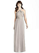 Front View Thumbnail - Taupe Silver After Six Shimmer Bridesmaid Dress 6782LS