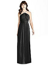Front View Thumbnail - Black Silver After Six Shimmer Bridesmaid Dress 6782LS