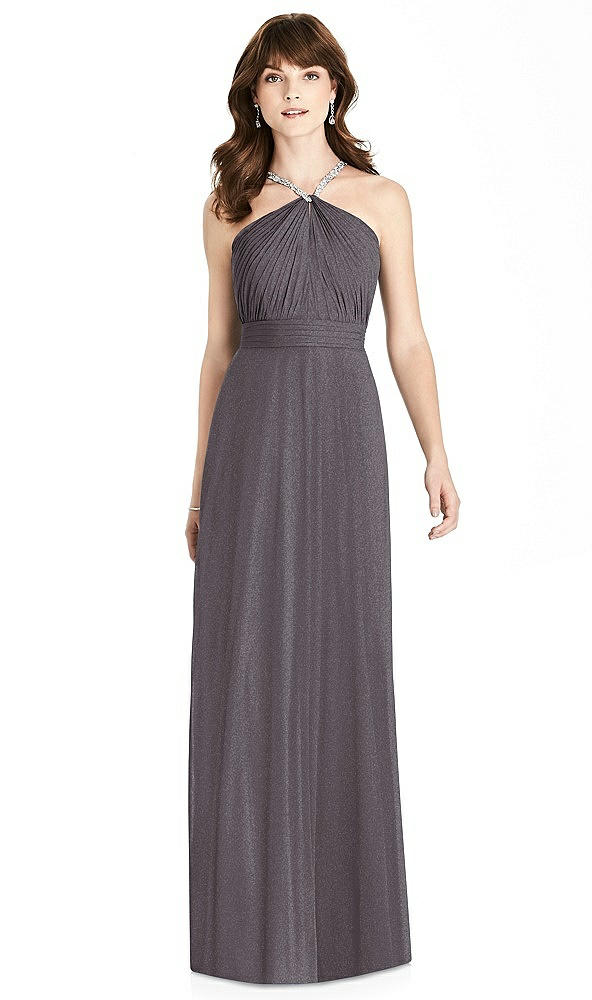 Front View - Stormy Silver After Six Shimmer Bridesmaid Dress 6782LS