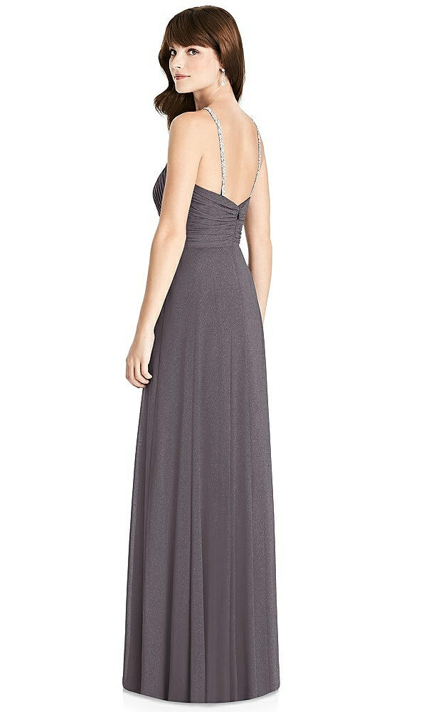 Back View - Stormy Silver After Six Shimmer Bridesmaid Dress 6782LS