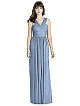Front View Thumbnail - Cloudy Silver After Six Shimmer Bridesmaid Dress 6785LS