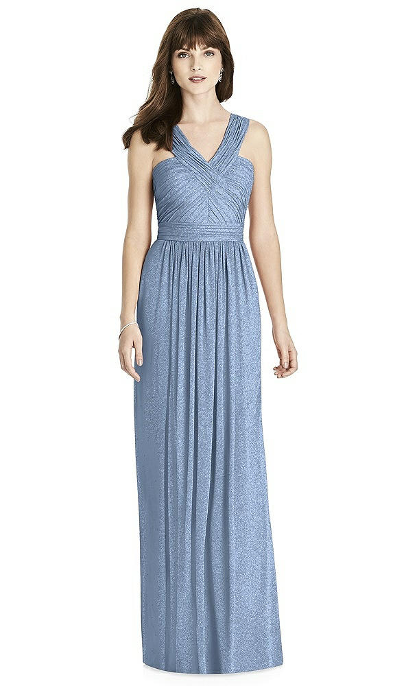 Front View - Cloudy Silver After Six Shimmer Bridesmaid Dress 6785LS