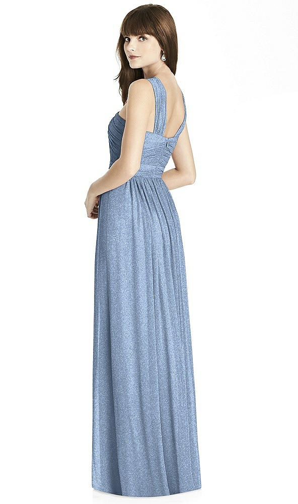 Back View - Cloudy Silver After Six Shimmer Bridesmaid Dress 6785LS