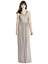 Front View Thumbnail - Taupe Silver After Six Shimmer Bridesmaid Dress 6785LS