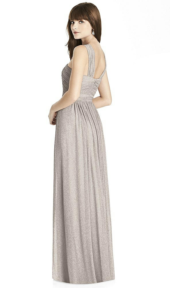 Back View - Taupe Silver After Six Shimmer Bridesmaid Dress 6785LS