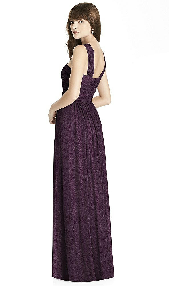 Back View - Aubergine Silver After Six Shimmer Bridesmaid Dress 6785LS