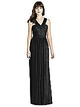Front View Thumbnail - Black Silver After Six Shimmer Bridesmaid Dress 6785LS