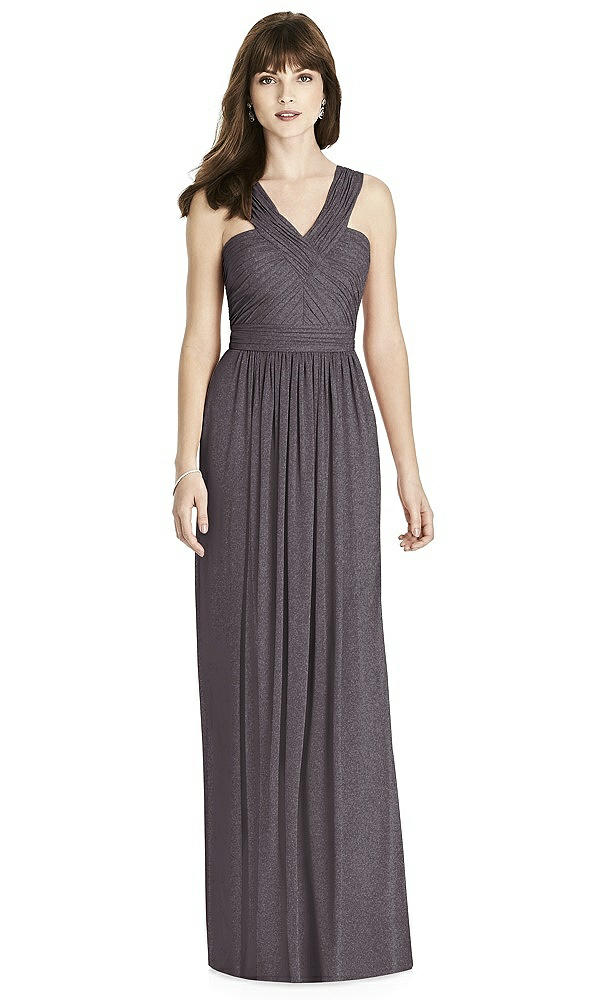 Front View - Stormy Silver After Six Shimmer Bridesmaid Dress 6785LS