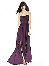 Front View Thumbnail - Aubergine Silver After Six Shimmer Bridesmaid Dress 6794LS