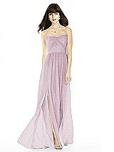 Front View Thumbnail - Suede Rose Silver After Six Shimmer Bridesmaid Dress 6794LS