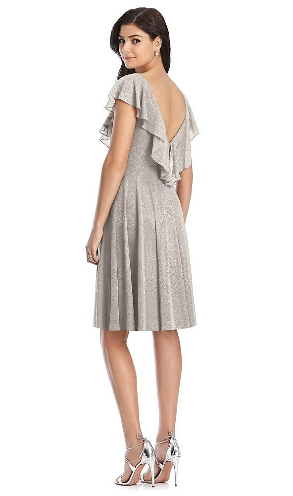 Back View - Taupe Silver After Six Shimmer Bridesmaid Dress 6796LS