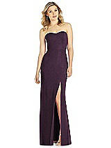Front View Thumbnail - Aubergine Silver After Six Shimmer Bridesmaid Dress 6803LS