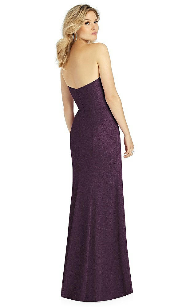 Back View - Aubergine Silver After Six Shimmer Bridesmaid Dress 6803LS