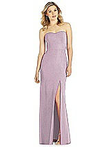 Front View Thumbnail - Suede Rose Silver After Six Shimmer Bridesmaid Dress 6803LS