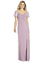 Front View Thumbnail - Suede Rose Silver After Six Shimmer Bridesmaid Dress 6809LS