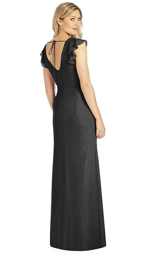Back View - Black Silver After Six Shimmer Bridesmaid Dress 6810LS