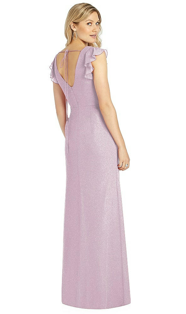 Back View - Suede Rose Silver After Six Shimmer Bridesmaid Dress 6810LS