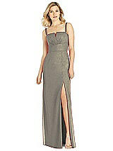 Front View Thumbnail - Mocha Gold After Six Shimmer Bridesmaid Dress 6811LS