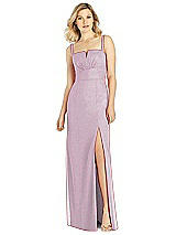 Front View Thumbnail - Suede Rose Silver After Six Shimmer Bridesmaid Dress 6811LS