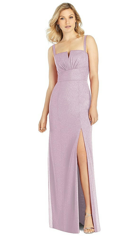 Front View - Suede Rose Silver After Six Shimmer Bridesmaid Dress 6811LS