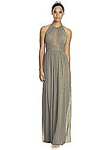 Front View Thumbnail - Mocha Gold & Dark Nude Studio Design Shimmer Bridesmaid Dress 4518LS