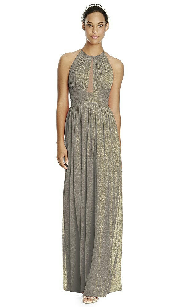 Front View - Mocha Gold & Dark Nude Studio Design Shimmer Bridesmaid Dress 4518LS