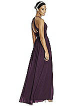 Rear View Thumbnail - Aubergine Silver & Dark Nude Studio Design Shimmer Bridesmaid Dress 4518LS
