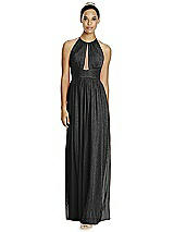 Front View Thumbnail - Black Silver & Dark Nude Studio Design Shimmer Bridesmaid Dress 4518LS
