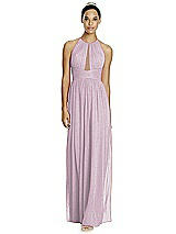 Front View Thumbnail - Suede Rose Silver & Dark Nude Studio Design Shimmer Bridesmaid Dress 4518LS