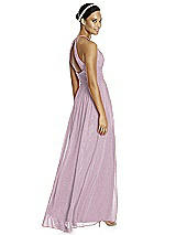 Rear View Thumbnail - Suede Rose Silver & Dark Nude Studio Design Shimmer Bridesmaid Dress 4518LS