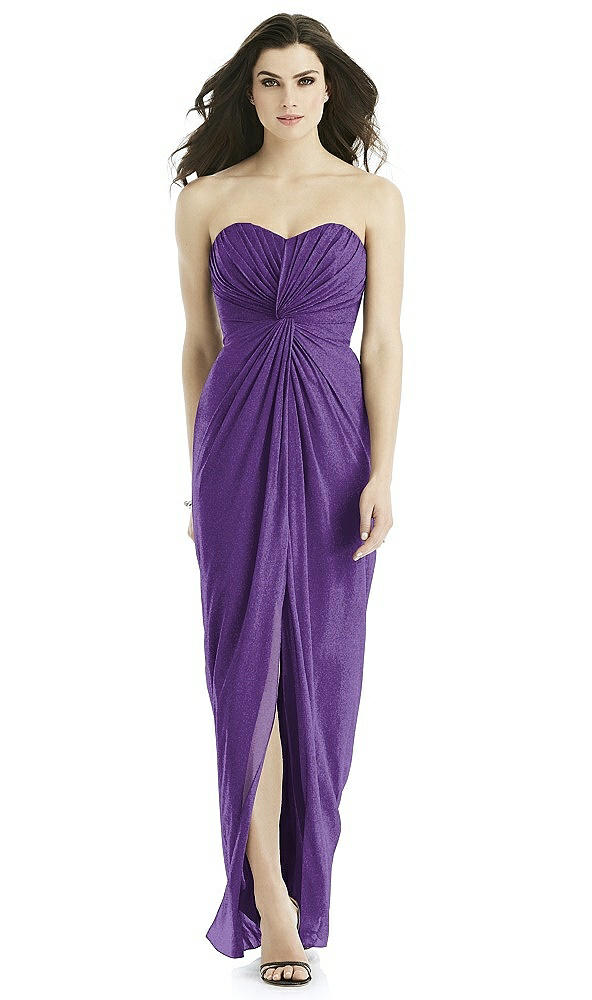 Front View - Majestic Gold Studio Design Shimmer Bridesmaid Dress 4523LS