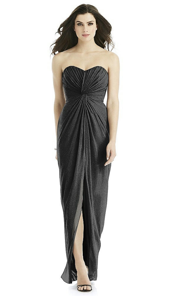 Front View - Black Silver Studio Design Shimmer Bridesmaid Dress 4523LS
