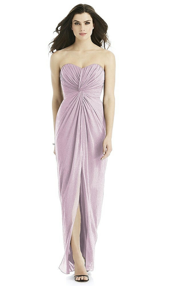 Front View - Suede Rose Silver Studio Design Shimmer Bridesmaid Dress 4523LS